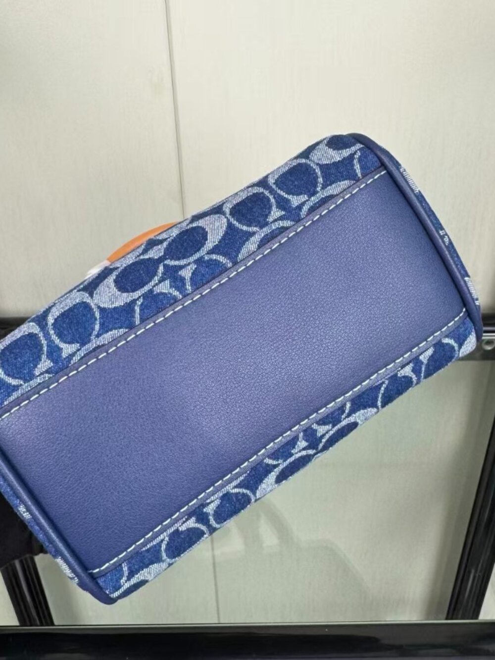 Coach Denim Mini Rowan Satchel with Signature Logo - Picture 5 of 7
